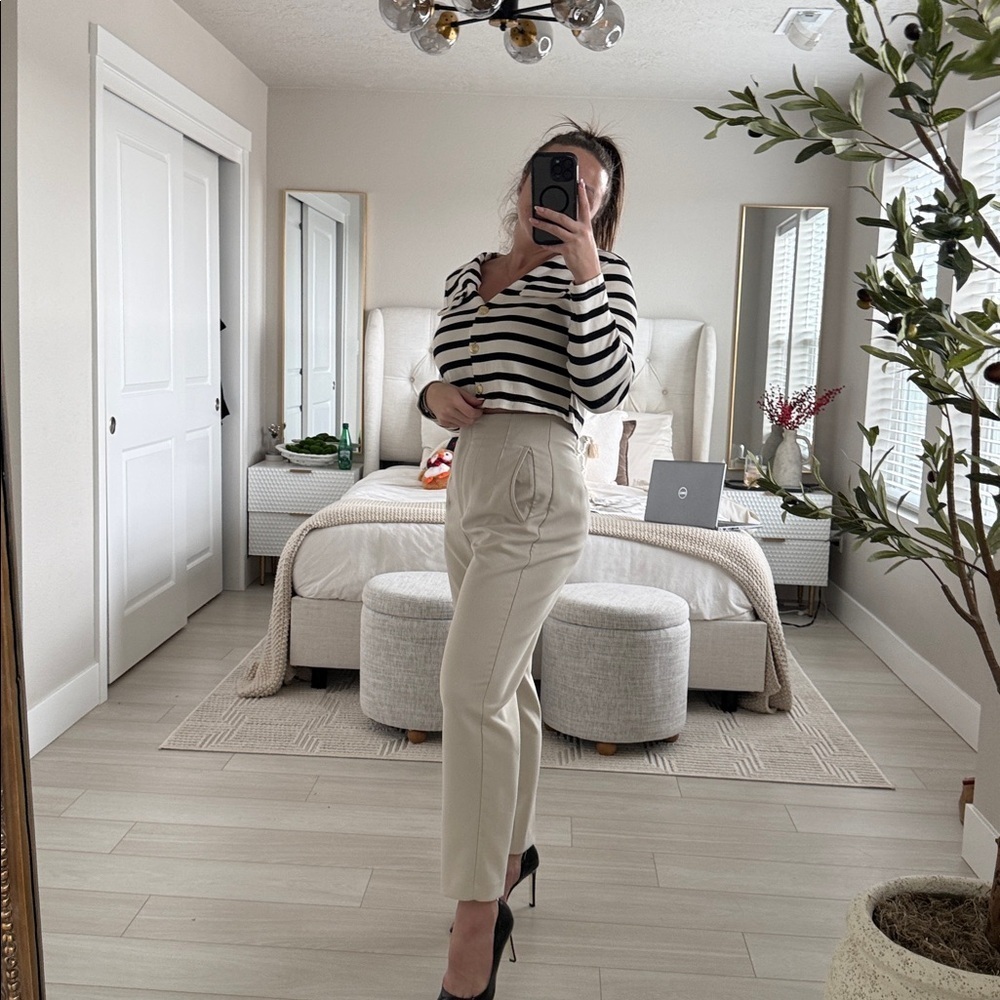 Zara Cream Trousers - Picture 4 of 13